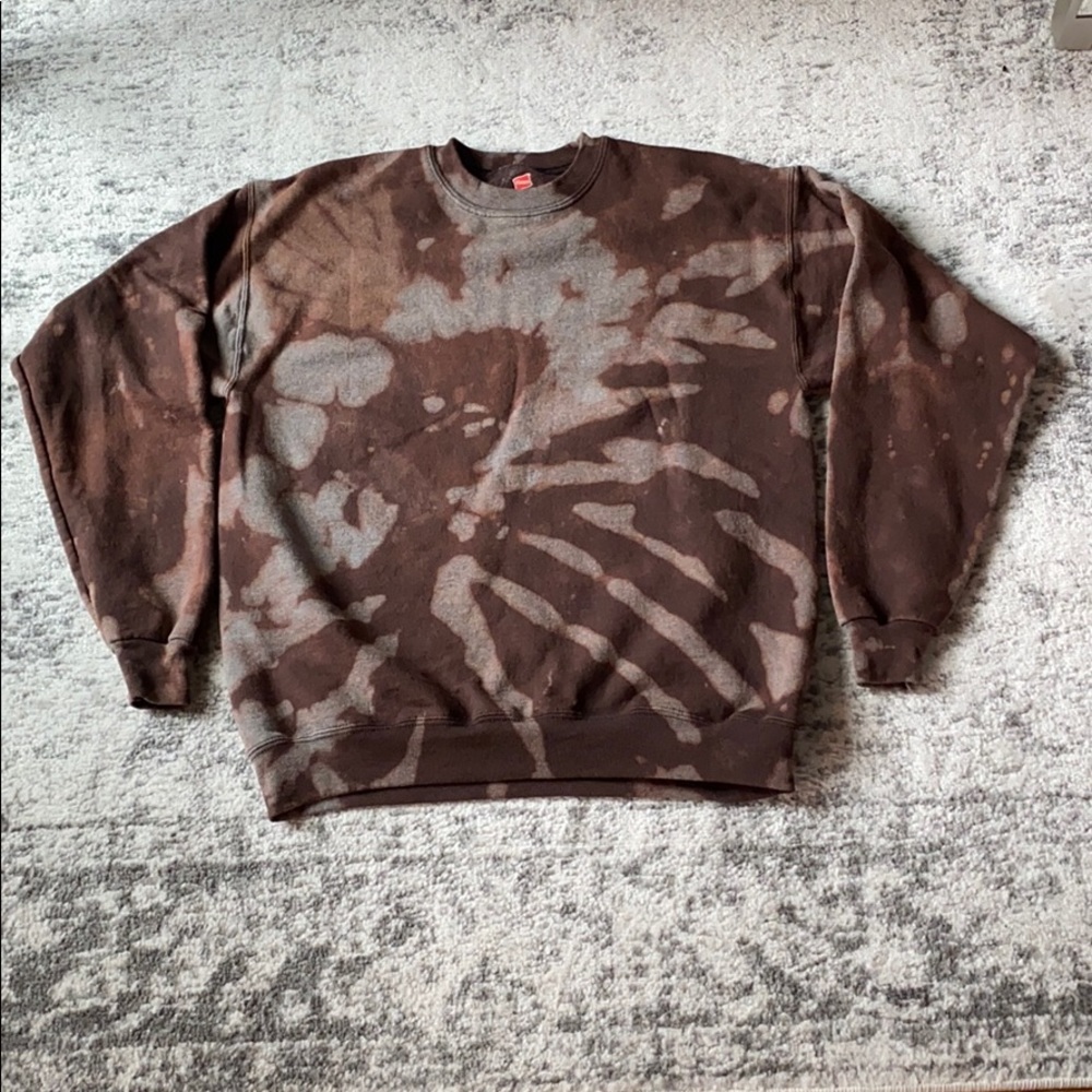 Bleach Dyed Sweatshirt- Chocolate Brown 🤎
